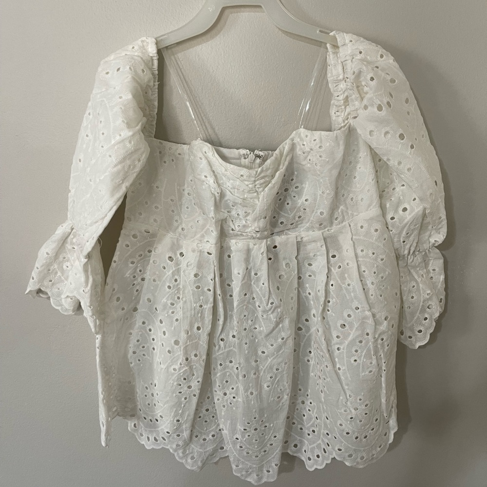 Eyelet Blouse Top